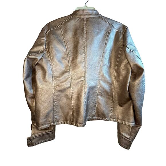 Baccini Rose Gold Faux Leather Metallic Jacket - PL - Picture 9 of 13